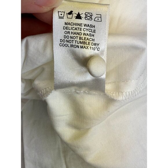 Crosby by Mollie Burch Nadine White Blouse Colorful Trim Size Small Cotton Blend - Picture 11 of 11